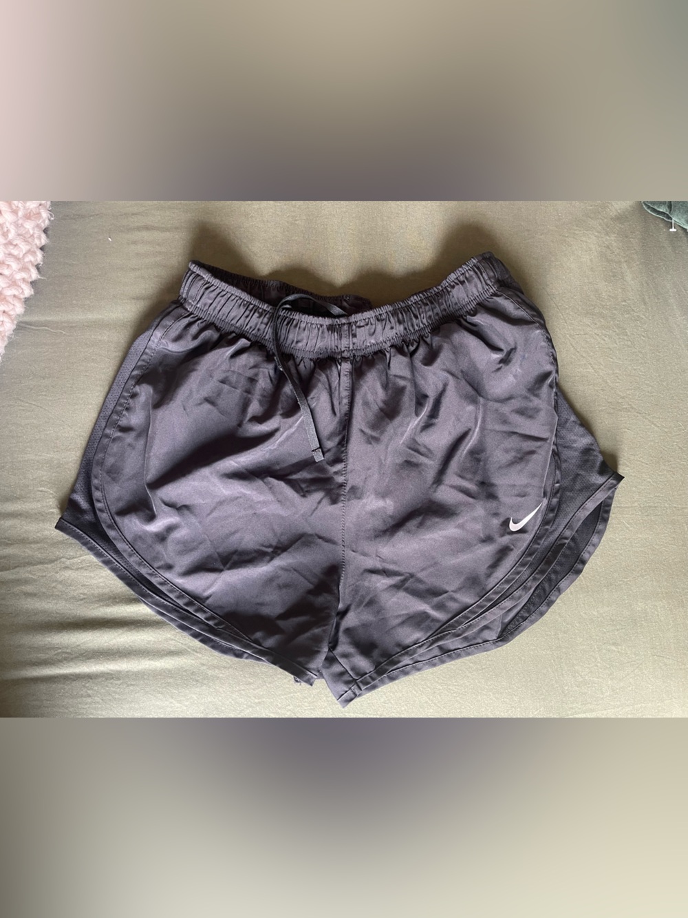 Nike Black Dri-FIT Athletic Shorts with White Swoosh. Women’s medium